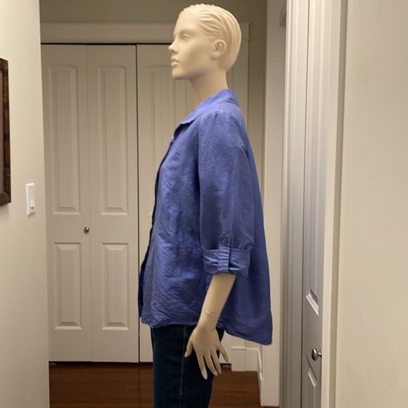 Chico’s Women’s Blue Silk 3/4 Sleeve Blouse Size 16 (Chico’s 3) - Picture 4 of 8